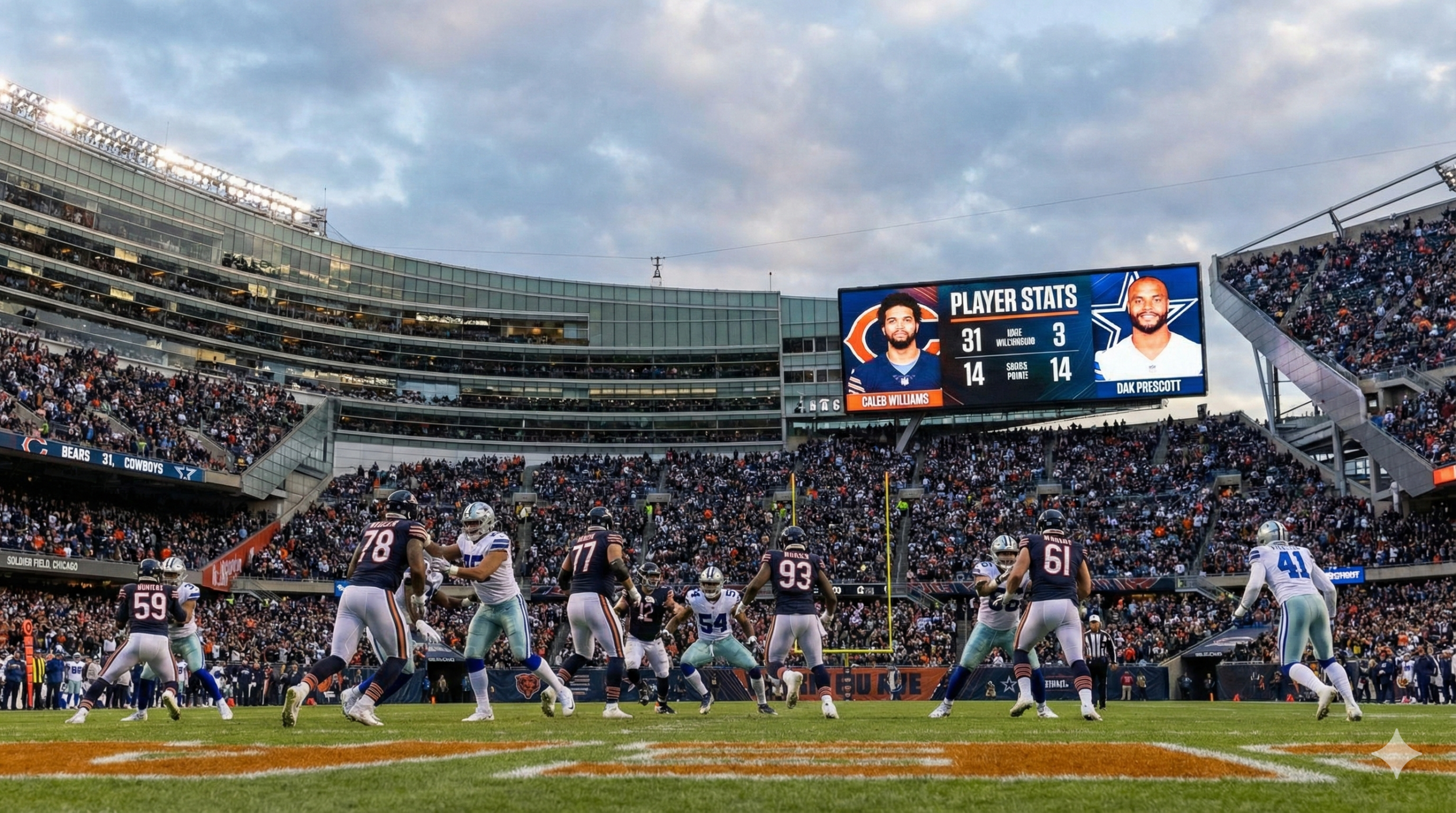 Dallas Cowboys vs Chicago Bears Match Player Stats