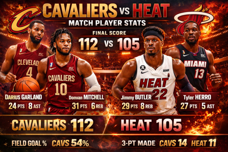 Cleveland Cavaliers vs Miami Heat Match Player Stats