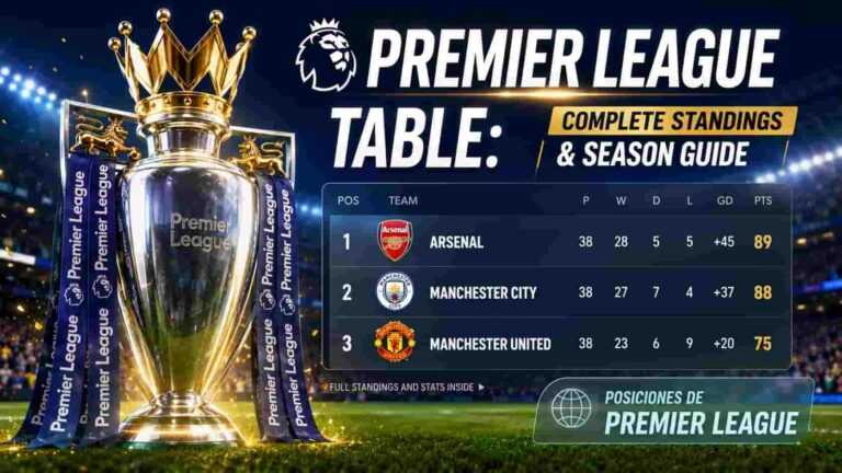 posiciones de Premier League